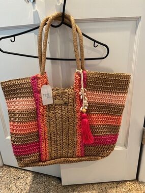 NATURAL RAFIA BEACH TOTE